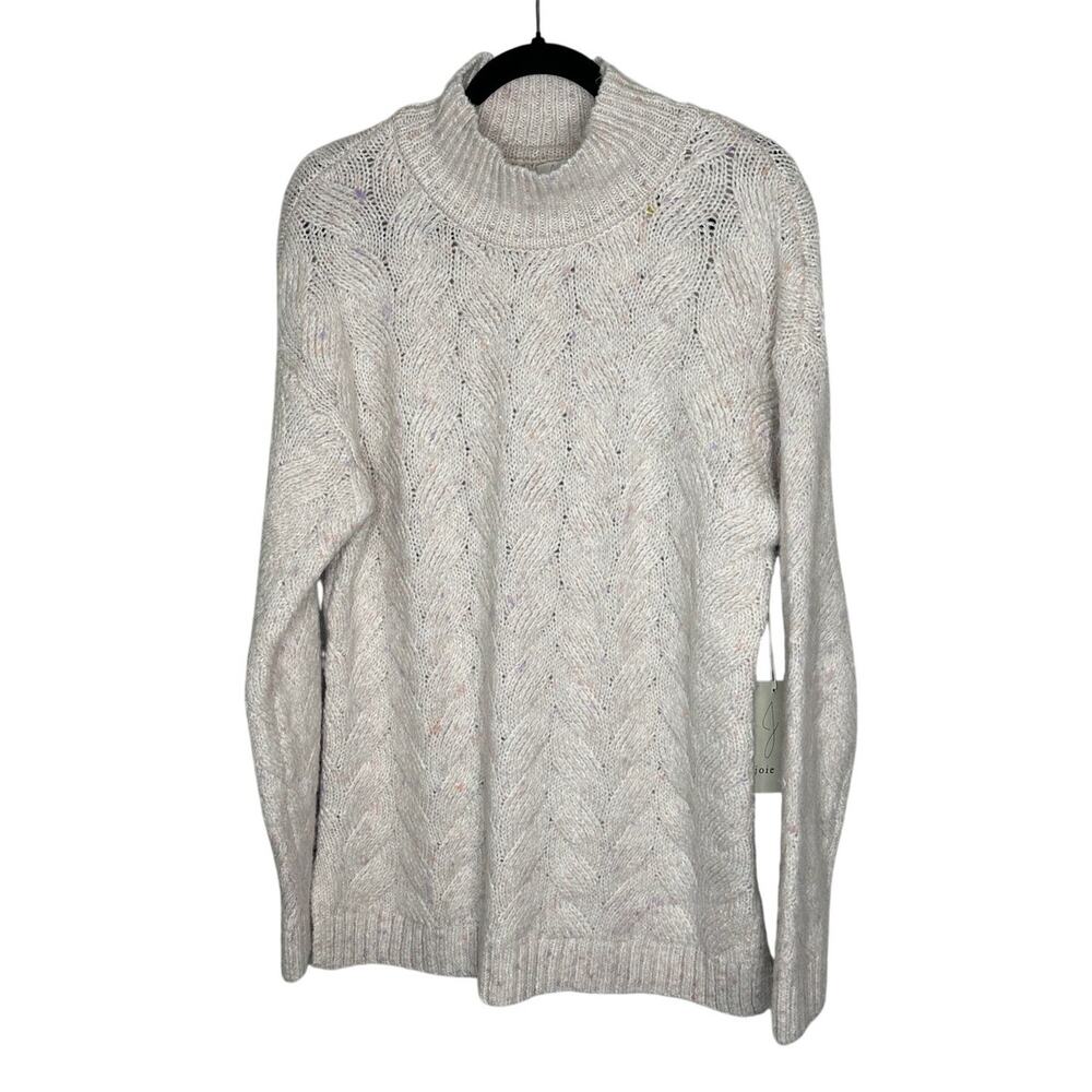 Joie Cream Josie Sweater L NWT Wool Blend Mock Neck Minimalist Oversized